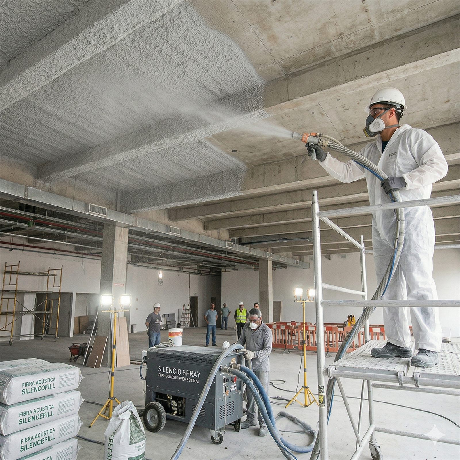 Aplicação de jateamento acústico em ambiente industrial